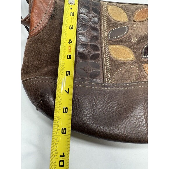 Fossil Women's Brown Suede Leather Solid Hobo Shoulder Handbags Purse One Size - Picture 8 of 9